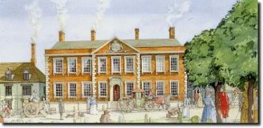 Artist's impression of the Manor House c. 1770 by Lillias August
